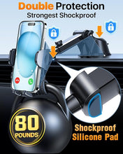 Load image into Gallery viewer, HTU 2024 Best Car Phone Holder Mount ?80+LBS Strongest Suction & Military 5-in-1? Universal Upgraded Dashboard Windshield Vent Truck Stand for iPhone 16 15 14 Android?Patent & Safety Certs?, Blue