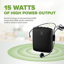 Load image into Gallery viewer, 15W WB003 Personal Voice Amplifier for Teachers with Wired Headset Mic,Small Portable Microphone,2600mAh Rechargeable Megaphone Mini PA Bluetooth Speaker System for Classroom -Teacher Gifts