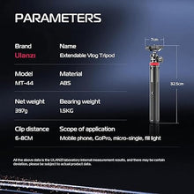 Load image into Gallery viewer, ULANZI MT-44 Extendable Phone Tripod, 59" Selfie Stick Phone Vlog Tripod Stand with 2 in 1 Phone Clip, 360° Ball Head Camera Tripod for iPhone Sony Canon Action Camera, Lightweight for Travel