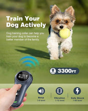 Load image into Gallery viewer, 2-in-1 Dog Shock Collar & Dog Bark Collar - Smart Anti Barking Dog Training Collar with 5 Adjustable Sensitivity & 3300FT Remote for All Breeds IP67 Waterproof E-Collar