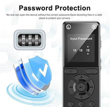 Load image into Gallery viewer, 128GB Digital Voice Recorder for Lectures & Meetings - Holyask Ultra-Long 9296 Hours Voice Activated Audio Recorder with Playback, Password Protection, and Clear Sound Recording