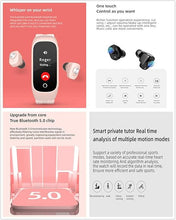 Load image into Gallery viewer, N8 2 in 1 Smartwatch with Earbuds Smart Bracelet TWS Wireless Bluetooth Headset Combo Bluetooth Call Heart Rate Blood Pressure Sleep Monitor Women Men Sport Fitness Tracker (Black)
