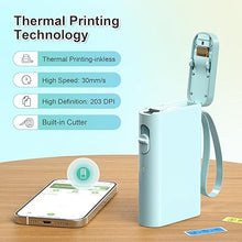 Load image into Gallery viewer, Nelko Label Maker Machine with Tape, P21 Bluetooth Label Printer, Wireless Mini Label Makers with Multiple Templates for Organizing Office Home, Cyan