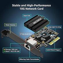 Load image into Gallery viewer, 10G Base-T PCI-e Network Card, Marvell AQC113 Controller, NICGIGA 10Gb Ethernet Adapter Support WOL, 10Gbe RJ45 Port NIC Card, Windows10/11/Windows Server/Linux