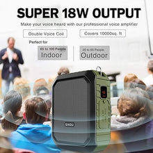 Load image into Gallery viewer, 18W Voice Amplifier Portable Microphone and Speaker Set,Personal Speaker with Wired Mic Headset & Waistband,Wearable Waterproof Mini Pa System,Megaphone with Mic for Teachers,Classroom,Outdoor Speech
