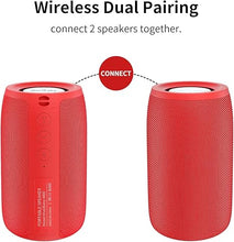 Load image into Gallery viewer, Bluetooth Speaker,MusiBaby Wireless,Outdoor, Waterproof,Portable Speaker,Dual Pairing, Bluetooth 5.0,Loud Stereo,Booming Bass,1500 Mins Playtime for Home&Party,Gifts(Pure Red)