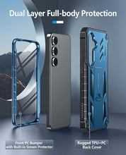 Load image into Gallery viewer, FNTCASE for Samsung Galaxy S25 Case: for Galaxy S24 Case Military Grade DropProof Protection Cover with Kickstand | Matte Textured Rugged Shockproof TPU | Protective Sturdy Phone Case - 6.2 inch Blue