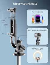 Load image into Gallery viewer, 71" Phone Tripod & Selfie Stick, All in One Extendable Cell Phone Tripod with Wireless Remote, Tripod Stand for iPhone & Travel Tripod 360° Rotation Compatible with iPhone Android Phone, Camera
