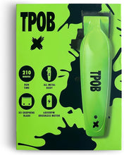 Load image into Gallery viewer, TPOB X Digital Brushless 6800rpm Metal Professional Hair Clippers for Men, XO Combination Fade/Taper Blade Cordless Rechargeable Clippers (X Clipper Green)