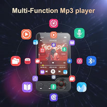 Load image into Gallery viewer, 128GB MP3 Player with Bluetooth 5.3, 2.4" Portable Full Touchscreen Music Player with Speaker and Micro SD Card Slot,MP4 Player with FM Radio,Voice Recording,Earphone,for Kids and Outdoors