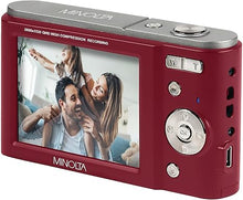 Load image into Gallery viewer, Minolta MND20 44 MP / 2.7K Ultra HD Digital Camera (Red)
