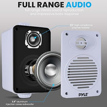 Load image into Gallery viewer, Pyle Indoor Outdoor Speakers Pair - 200 Watt Dual Waterproof 3.5” 2-Way Full Range Speaker System w/ 1/2” High Compliance Polymer Tweeter - in-Home, Boat, Marine, Deck, Patio, Poolside (White)