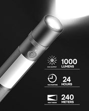 Load image into Gallery viewer, HOTO Emergency Flashlight Rechargeable, Magnetic LED Flashlight High Lumens with Window Glass Breaker Seatbelt Cutter, Zoomable Car Work Flash Light for Car Repair, Camping, Emergency