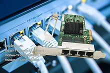 Load image into Gallery viewer, 1GbE Ethernet Card I340-T4 Quad RJ-45 Copper Ports PCIE X4 Ethernet Server Network Adapter(NIC) E1G44HTBLK Compatible Intel 82580 Chip with Low Profile Bracket