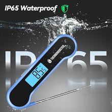 Load image into Gallery viewer, 0.5 Sec Instant Read Meat Thermometer Digital with ±0.5℉ Precision, 100% Waterproof Auto Flip Bright LCD Screen, Motion Sensing Food Thermometer for Cooking Kitchen Oven Grill Candy BBQ, Blue