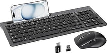 Load image into Gallery viewer, Wireless Keyboard and Mouse, Ergonomic Keyboard Mouse with Phone Holder, 2.4GHz Cordless Keyboard Mouse for Mac, Windows, PC, Laptop ?Black?