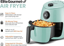 Load image into Gallery viewer, Elite Gourmet EAF-0201BL Personal 2.1 Qt. Compact Space Saving Electric Hot Air Fryer Oil-Less Healthy Cooker, Timer & Temperature Controls, 1000W, Quart, Mint
