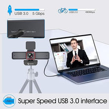 Load image into Gallery viewer, Angetube 4K Webcam with AI Tracking,Remote Control 4K Web Camera/10X Digital Zoom 1080P 60fps Web cam with USB 3.0 HDR/Dual Noise Cancelling Microphones for Video Calls/Meetings/Streaming/Skype/Zoom