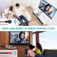 Load image into Gallery viewer, TIMBOOTECH Wireless HDMI Transmitter and Receiver 820FT, Up to 8 Receivers, KVM, IR Remote, HDMI Loop Out, 5.8G HDMI Wireless Extender Live Streaming 1080P Video & Audio to TV/Projector/Monitor