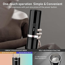 Load image into Gallery viewer, Portable Espresso Machine, Self-Heating Electric Portable Espresso Maker,20 Bar Mini 12V 24V Car Coffee Maker with NS Pods & Ground Coffee for Travel, Camping, Office, Home(Black)