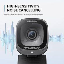 Load image into Gallery viewer, Anker PowerConf C200 2K Webcam for PC, Webcam for Laptop, Computer Camera, with AI-Noise Canceling Microphones, Stereo Mics, Adjustable Field of View, Low-Light Correction, Built-in Privacy Cover