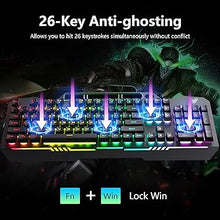 Load image into Gallery viewer, AULA Gaming Keyboard, T102 104 Keys Gaming Keyboard and Mouse Combo with RGB Backlit, All-Metal Panel, Anti-Ghosting, PC Gaming Keyboard and Mouse, USB Wired Keyboard Mouse for MAC Xbox PC Gamers