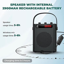Load image into Gallery viewer, 30W Wireless Voice Amplifier with Headset Microphone, Portable Bluetooth 5.3 PA System for Teachers, Personal Rechargeable Megaphone with Speaker for Teaching and Speaking in Classrooms s93