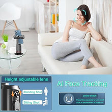 Load image into Gallery viewer, Auto Face Tracking Tripod 360° Rotating Auto Tracking Phone Stand, No App, Gesture Control Smart Shooting Camera Mount with Selfie Light and Remote for Live Vlog Streaming Video Tiktok-Rechargeable
