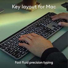 Load image into Gallery viewer, Logitech MX Keys S for Mac, Wireless Keyboard, Fluid, Precise Laptop-Like Typing, Programmable Keys, Backlit, Bluetooth USB C Rechargeable for MacBook Pro, MacBook Air, iMac, iPad - Space Grey