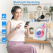 Load image into Gallery viewer, Desktop CD Player with Speakers, ROADOM Home Bluetooth CD Player with Hi-Fi Stereo Sound,Remote Control,Supports CD/Bluetooth/FM Radio/U Disk/AUX/Timer/Repeat