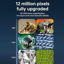 Load image into Gallery viewer, 7" LCD Digital Microscope for Adults,1200X AOPICK Soldering Microscope for Electronics Repair,Coin Magnifier with 30 Adjustable LED Lights,PC View, 32GB TFcard,Metal Stand and Wireless Remote