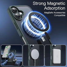 Load image into Gallery viewer, JETech Magnetic Case for iPhone 16 6.1-Inch Compatible with MagSafe, Translucent Matte Back Slim Shockproof Phone Cover (Dark Green)