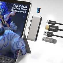 Load image into Gallery viewer, Surface Pro 8 Adapter, Surface Pro 8 Docking Station with 4K HDMI+USB-C Thunderbolt 4 (Display+Data+PD 100W)+USB 3.0/2.0+TF Card Slot, Triple Display USB C Hub for Surface Pro 8