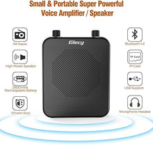 Load image into Gallery viewer, Portable Voice Amplifier, 30W 2800mAh Bluetooth Rechargeable Personal Voice Amplifier with Microphone Headset, Power Amplifier for Multiple Locations Classroom, Meetings and Outdoors