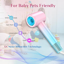 Load image into Gallery viewer, DORISILK Ionic Hair Dryer 110,000 RPM High Speed, Professional Blow Dryers for Salon Home Use, Portable Blowout Hair Dryers Lightweight with Nozzle Hot & Cold Selection Gift for Women Girl, Pink Blue