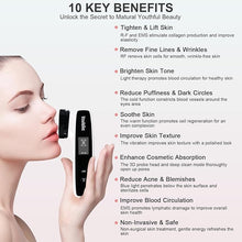 Load image into Gallery viewer, Microcurrent Facial Device, Vowleike 10 Key Benefits Skincare Face Massager with Stand, Rechargeable 6 in 1 Vibrating Facical Tool for Neck, Face and Body for Women, Ivory White