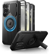 Load image into Gallery viewer, Dexnor for Samsung Galaxy S25 Plus Case with Camera Cover & Adjustable Kickstand & Built-in Screen Protector, Magnetic Rugged Shockproof Bumper Cases Heavy-Duty Magnetic Protective Cover (2025),Black