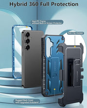 Load image into Gallery viewer, FNTCASE for Samsung Galaxy S25-Plus Case: Military Grade Rugged Cell Phone Cover with Kickstand & Holster | Shockproof TPU Protection Bumper Matte Textured Design for Samsung S24 Plus Cases (Blue)