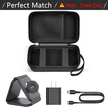Load image into Gallery viewer, Travel Case for UCOMX for Nano/for Iseyyox/for LISEN/for RTOPS 3 in 1 Wireless Charger, Foldable Magnetic Charging Station Storage Holder Bag for Fast Charge Pad Cable and Adapter -Box Only (Black)
