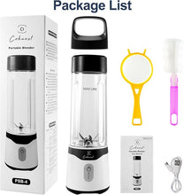 Load image into Gallery viewer, COKUNST 18oz Portable Blender with 6 Blades for Protein & Shakes, USB Rechargeable Juices Mixer, Small Blender with Extra Handle Lid for Travel Sports Outgoing-Black