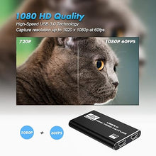 Load image into Gallery viewer, Capture Card Nintendo Switch, 4K HDMI Video Capture Card, 1080P 60FPS, HDMI to USB 3.0 Capture Card for Streaming Work with Camera/Xbox/PS4/PS5/PC/OBS
