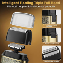 Load image into Gallery viewer, Electric Shavers for Men,Powerful Motor Electric Razor,Head Shavers for Bald Men,Triple Foil Beard Trimmer,Barber Supplies LED Displays & USB Charging Waterproof Shaver, Gifts for Men (Bronze)