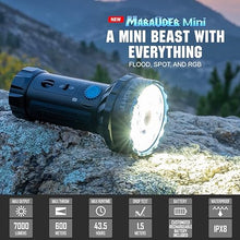 Load image into Gallery viewer, OLIGHT Marauder Mini Rechargeable Flashlight, 7,000 Lumens Brightest Flashlights with 600 Meters Beam Distance Spotlight, MCC3 Magnetic Handheld Lights for Outdoors, Hunting, and Searching(Black)