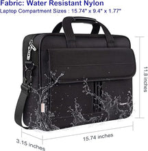 Load image into Gallery viewer, Taygeer Laptop Bag 15.6 Inch, Business Briefcase Gifts for Men Women, Water Resistant Messenger Shoulder Bag with Strap, Premium Office Bag, Carry On Laptop Case for Notebook/Computer/Laptop, Black