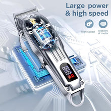 Load image into Gallery viewer, KIKIDO Hair Clippers Professional Cordless for Men, Barber Clippers for Hair Cutting Kit, Wireless LCD Display Hair Trimmers Set, Rechargeable Haircut Machine for Family (Sliver)