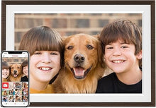 Load image into Gallery viewer, Frameo 10.1" Wood WiFi Digital Picture Frame with 32GB Memory, 1280 x 800 IPS HD Touch Screen Electronic Photo Frame, Auto-Rotate, Slideshow, Wall Mountable, Share Photos/Video Remotely Anywhere