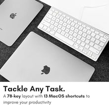 Load image into Gallery viewer, Macally Small Wired Keyboard for Mac and Windows - 78 Scissor Switch Keys Compatible Apple Keyboard - USB Mini Keyboard That Saves Space and Looks Great - Plug and Play Wired Mac Keyboard - Aluminum