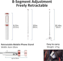 Load image into Gallery viewer, CellphoneTripod with Remote, Aluminum Alloy Selfie Stick Tripod, Best Foldable Mini Extendable Tripod Stand 270° Rotation Compatible with iPhone/Android Travel Essentials