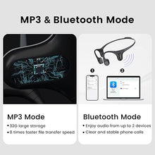 Load image into Gallery viewer, Run Plus Bone Conduction Headphones, IP68 Waterproof Swimming Headphones, Bluetooth Open Ear Wireless Headphones with 32G MP3, Secure Fit Design for Running, Swimming, Cycling, Workouts, Gray