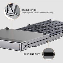 Load image into Gallery viewer, ProtoArc Foldable Bluetooth Keyboard, XK01 Folding Wireless Portable Keyboard with Numeric Keypad, Full-Size Travel Keyboard for iPad Tablet Smartphone Laptop PC Windows iOS Android, Space Gray